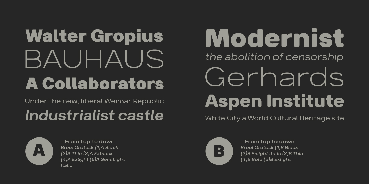 Beispiel einer Breul Grotesk B Black-Schriftart